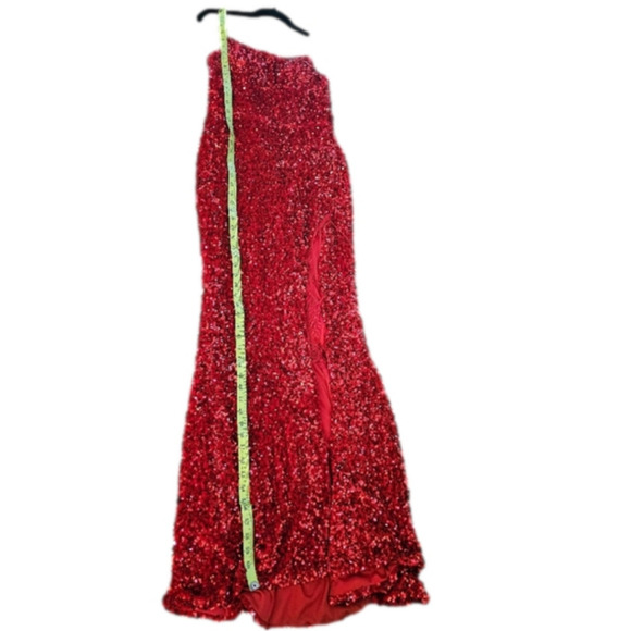 Zapaka Full Length Sequin Split Thigh Prom Dress Size 2 - Picture 14 of 15